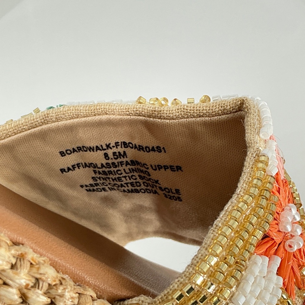 Steve Madden Size 8.5 Beaded Floral Raffia Platform Slide Sandals NEW Boardwalk - Picture 6 of 11
